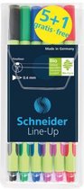 fineliner Schneider Line-Up 0,4mm assorti 5+1 stuks S-191086