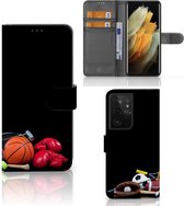 GSM Hoesje Geschikt voor Samsung Galaxy S21 Ultra Bookcover Ontwerpen Voetbal, Tennis, Boxing… Sports