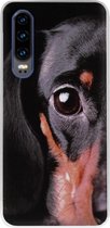 ADEL Siliconen Back Cover Softcase Hoesje Geschikt voor Huawei P30 - Teckel Hond