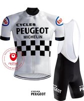 Retro Wielertenue Peugeot Wit/Zwart - REDTED (L)