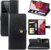AA Commerce Telefoonhoesje - Book Case - Geschikt Voor Samsung Galaxy S21 Ultra - Zwart
