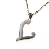 Ketting alfabet L - Zilver