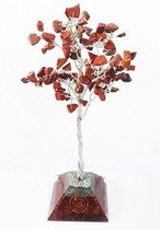 Edelsteenboom met Rode Jaspis Orgone Pyramide Basis 100 Edelstenen