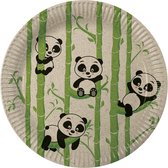 Folat Borden Panda 23 Cm Papier Groen/zwart 8 Stuks