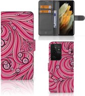 Hoesje ontwerpen Geschikt voor Samsung Galaxy S21 Ultra GSM Hoesje Swirl Pink