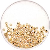 50x stuks metallic sieraden maken kralen in het goud van 10 mm - Kunststof waskralen voor armbandje/kettingen