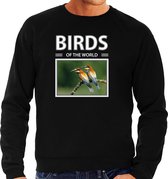 Dieren foto sweater Bijeneter - zwart - heren - birds of the world - cadeau trui Bijeneter vogels liefhebber L