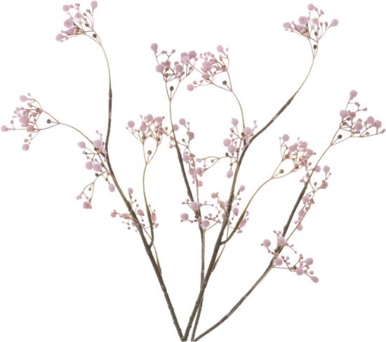 5x stuks kunstbloemen Gipskruid/Gypsophila takken roze 66 cm - Kunstplanten en steelbloemen