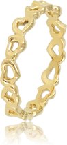 My Bendel - Ring goud met hartje - Gouden ring met open hartjes patroon - Met luxe cadeauverpakking