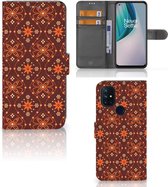 Telefoonhoesje OnePlus Nord N10 Wallet Book Case Batik Brown