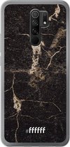 Xiaomi Redmi 9 Hoesje Transparant TPU Case - Dark Golden Marble #ffffff