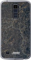 LG K10 (2016) Hoesje Transparant TPU Case - Golden Glitter Marble #ffffff