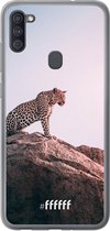 Samsung Galaxy A11 Hoesje Transparant TPU Case - Leopard #ffffff