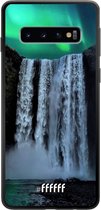 Samsung Galaxy S10 Hoesje TPU Case - Waterfall Polar Lights #ffffff