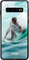 Samsung Galaxy S10 Hoesje TPU Case - Boy Surfing #ffffff