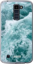 LG K10 (2016) Hoesje Transparant TPU Case - Whitecap Waves #ffffff