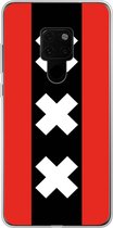 Huawei Mate 20 Hoesje Transparant TPU Case - Amsterdamse vlag #ffffff