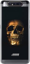 Samsung Galaxy A80 Hoesje Transparant TPU Case - Gold Skull #ffffff