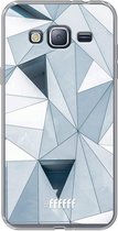 Samsung Galaxy J3 (2016) Hoesje Transparant TPU Case - Mirrored Polygon #ffffff