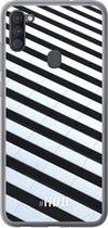 Samsung Galaxy A11 Hoesje Transparant TPU Case - Mono Tiles #ffffff