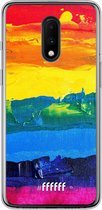 OnePlus 7 Hoesje Transparant TPU Case - Rainbow Canvas #ffffff