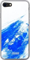 6F hoesje - geschikt voor iPhone SE (2020) - Transparant TPU Case - Blue Brush Stroke #ffffff