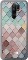 Xiaomi Redmi 9 Hoesje Transparant TPU Case - Colour Tiles #ffffff