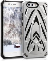 kwmobile hoesje voor Huawei P10 - Hybride telefoonhoesje - Back cover in zilver / zwart - Phantom Fighter design