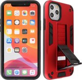 Stand Shockproof Telefoonhoesje - Magnetic Stand Hard Case - Grip Stand Back Cover - Backcover Hoesje voor iPhone 11 Pro - Rood