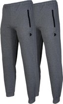 2- Pack Donnay Joggingbroek met elastiek - Sportbroek - Heren - Maat M - Zilvergrijs gemÃªleerd