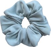 Scrunchie - XL - Oversized - Handmade - Ribstof - Effen - Mint - Diameter circa 16 cm - 95% katoen, 5% Ea - Zacht voor je haar - Leuke variant voor elastiekjes - Haaraccessoires -