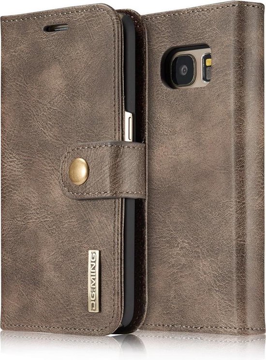 Messing Vriendelijkheid Doe een poging Samsung Galaxy S7 Leren Portemonnee Hoesje - Bruine 2-in-1 Cover - DG.Ming  | bol.com