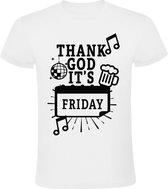 Thank god its friday Heren t-shirt | vrijdag | god | weekend | feesten| grappig | cadeau | Wit