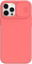 Nillkin iPhone 12 Pro Max Siliconen MagSafe Hoesje Camera Slider Roze