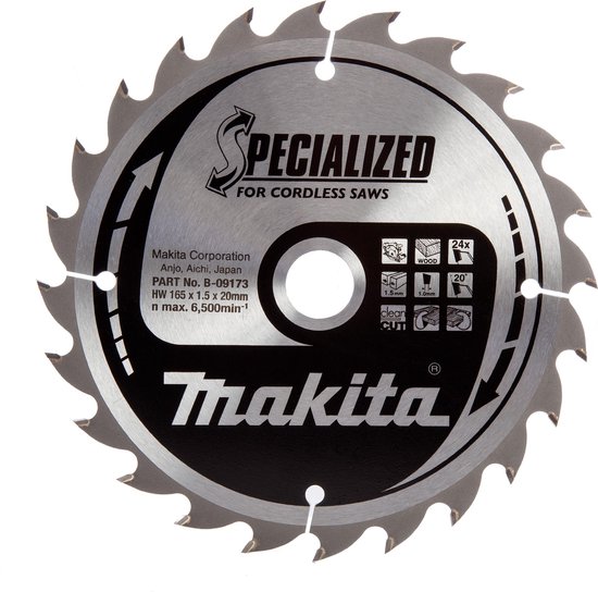 Foto: Makita b 09173 specialized cirkelzaagblad 165 x 20 x 24t hout