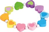 Bino Hartjesarmband Regenboog Meisjes Hout One-size