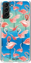 Casetastic Samsung Galaxy S21 Plus 4G/5G Hoesje - Softcover Hoesje met Design - Flamingo Vibe Print