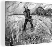 Canvas Schilderij The Haymaker - Edvard Munch - 40x30 cm - Wanddecoratie