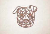 Line Art - Hond - Staffordshire Bull Terrier - XS - 25x27cm - Multiplex - geometrische wanddecoratie