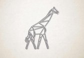 Line Art - Giraffe 1 - S - 55x45cm - Wit - geometrische wanddecoratie