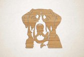 Wanddecoratie - Hond - Zwitserse sennenhond 4 - XS - 25x25cm - Eiken - muurdecoratie - Line Art