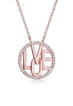 Elli PREMIUM Dames Halsketting Love Wording Kristalle 925 Silber