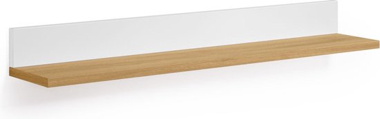 Kave Home - Abilen eikenfineer en wit gelakte planken 80 x 9 cm