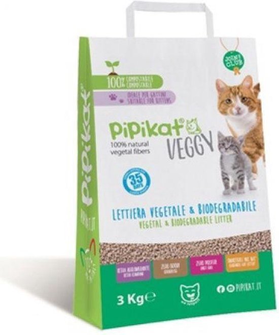 3 kg Pipikat veggy kattenbakvulling kattenbakvulling