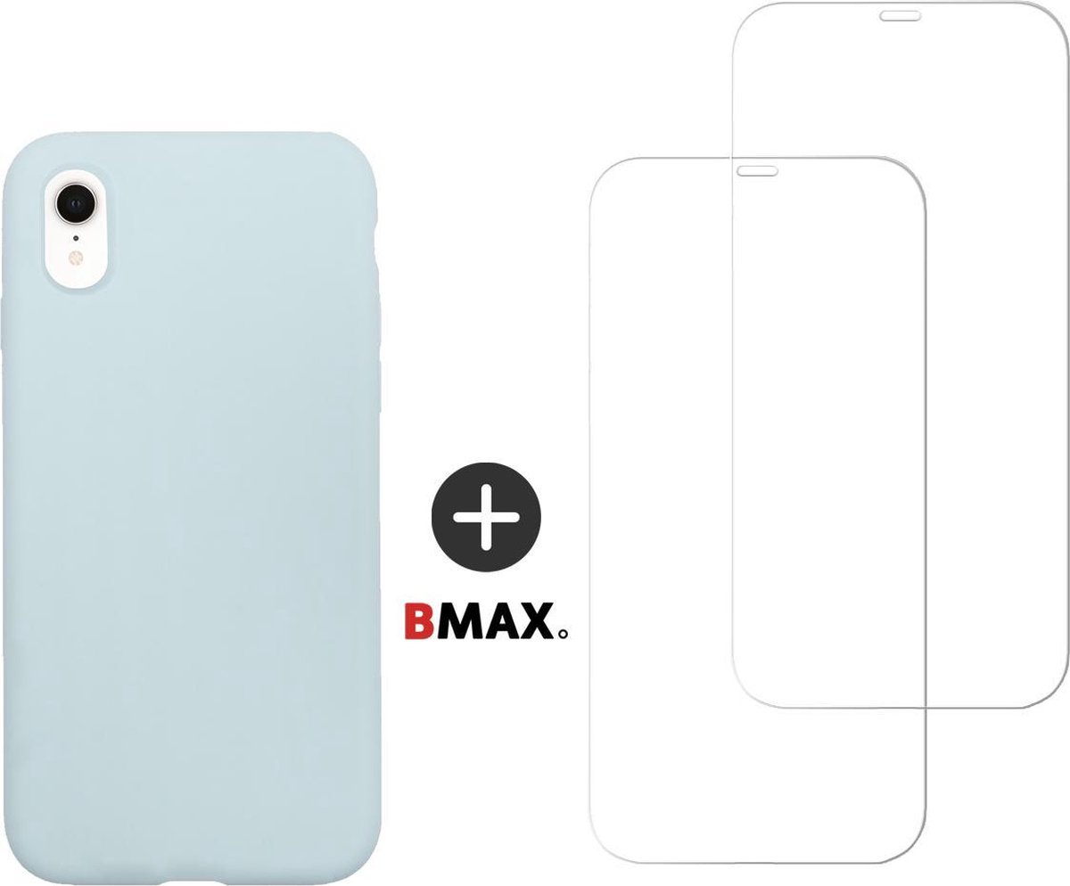 BMAX Telefoonhoesje voor iPhone 11 Pro - Siliconen hardcase hoesje zeeblauw - Met 2 screenprotectors