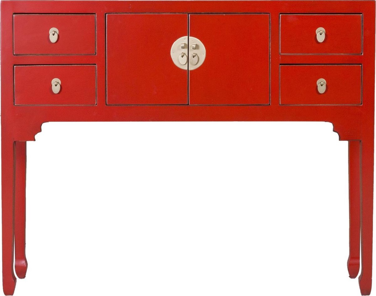 Fine Asianliving Chinese Sidetable Rood Lucky Red Orientique Collectie B100xD26xH80cm Chinese Meubels Oosterse Kast
