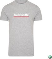 Subprime - Heren Tee SS Shirt Stripe Grey - Grijs - Maat L