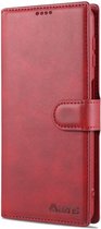 AZNS Samsung Galaxy A12 Hoesje Wallet Book Case Kunst Leer Rood