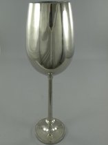 Refroidisseur à vin - Aluminium nickelé - Forme verre à vin - Hauteur 62 cm