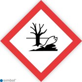 Simbol - Sticker GHS09 Milieu Gevaarlijk - Environmental Danger - Duurzame Kwaliteit - Formaat 5 x 5 cm.